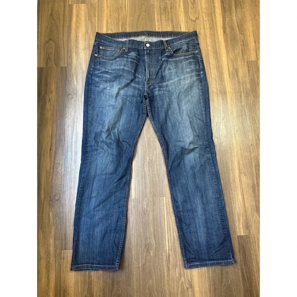 Levis 514 Straight Fit Jeans Mens 40x32‎ Blue Dark Wash Denim Classic Pants